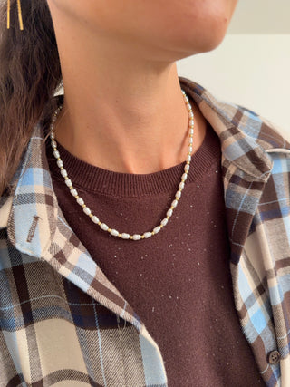 Collana bianco e oro