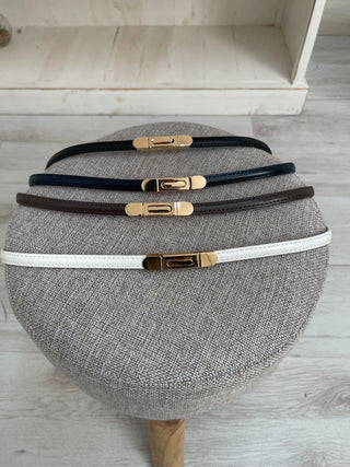Cintura SOTTILE vita alta in pelle