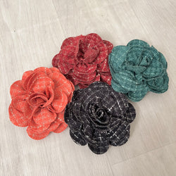 Spilla fiore tweed